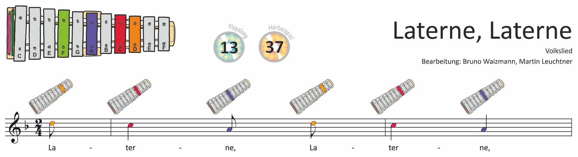 BWG_Glockenspiel für Laterne, Laterne mit vier Tönen vorbereitet
