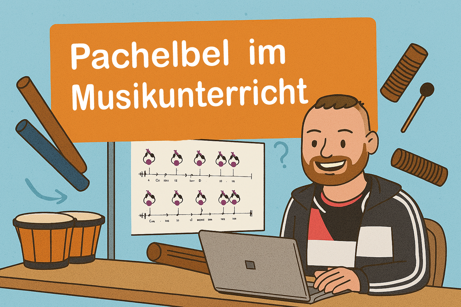 Videoblog mit der Erklärung der Rhythmusklasse am Beispiel des Pachelbels Canon