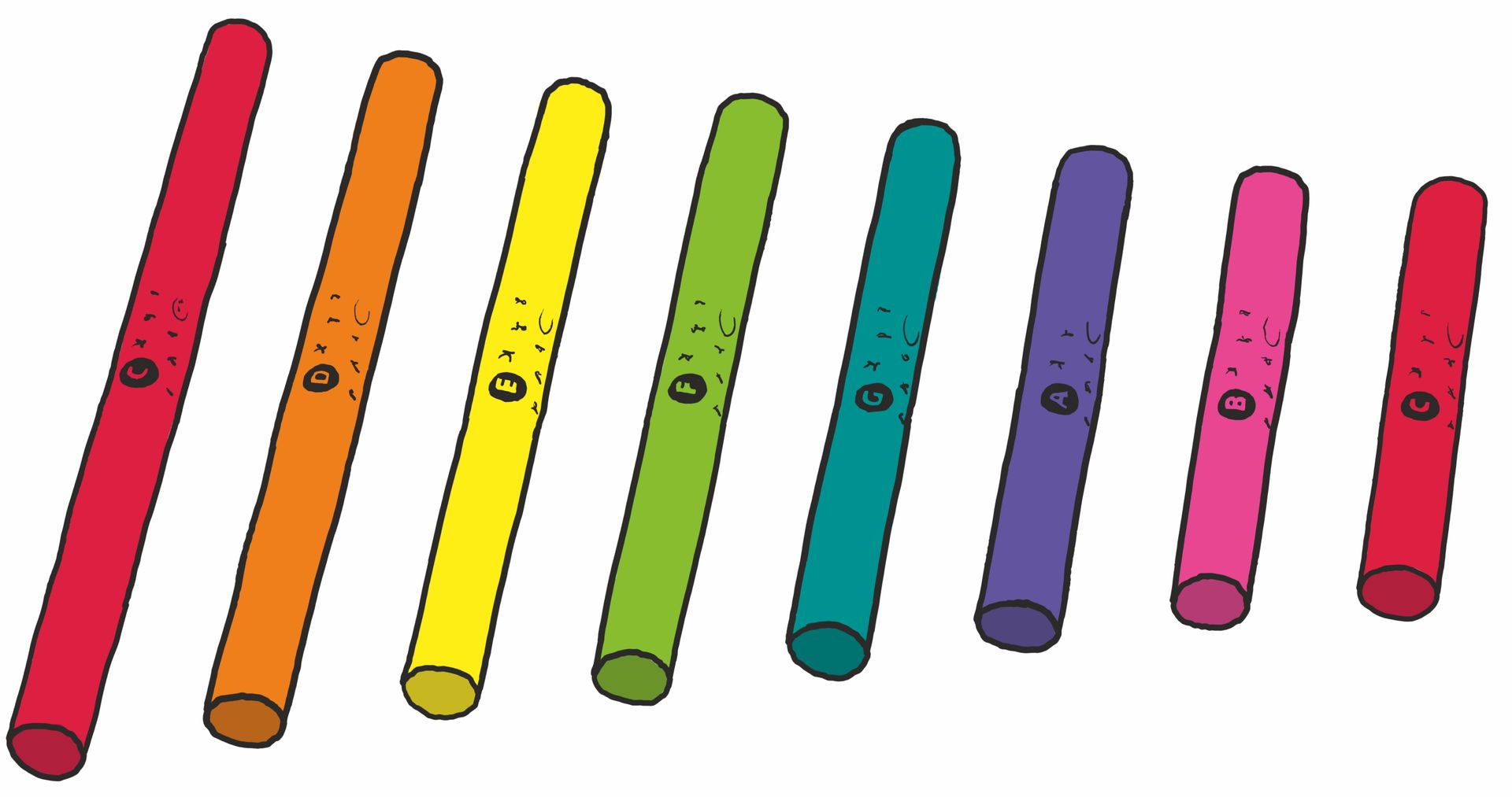 Boomwhackers diatonischer Satz von Boomwhackers