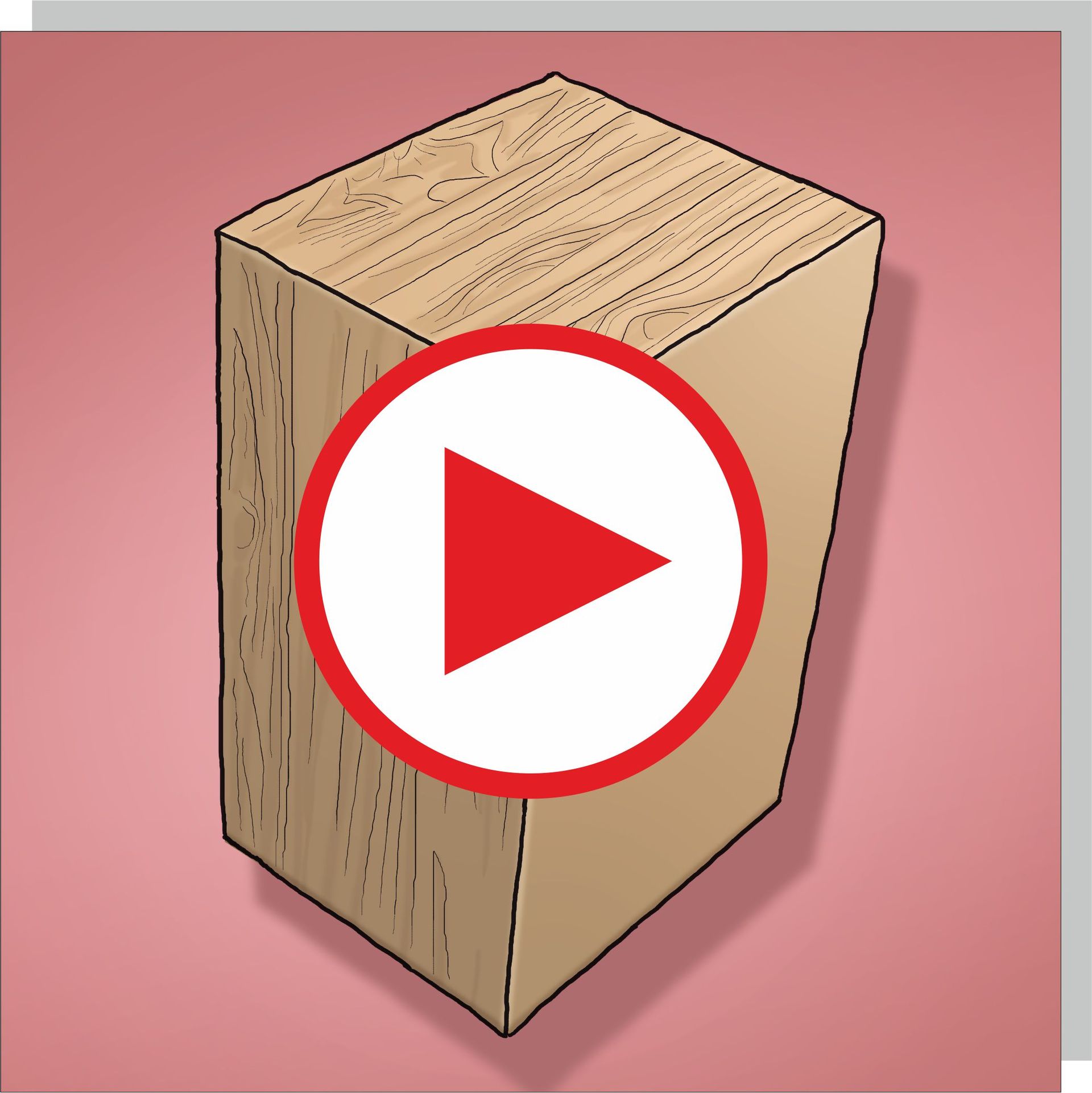 Musikinstrumente technisch genau und realistisch gezeichnet | Percussion | Pfeil zum Lehrvideo Cajón