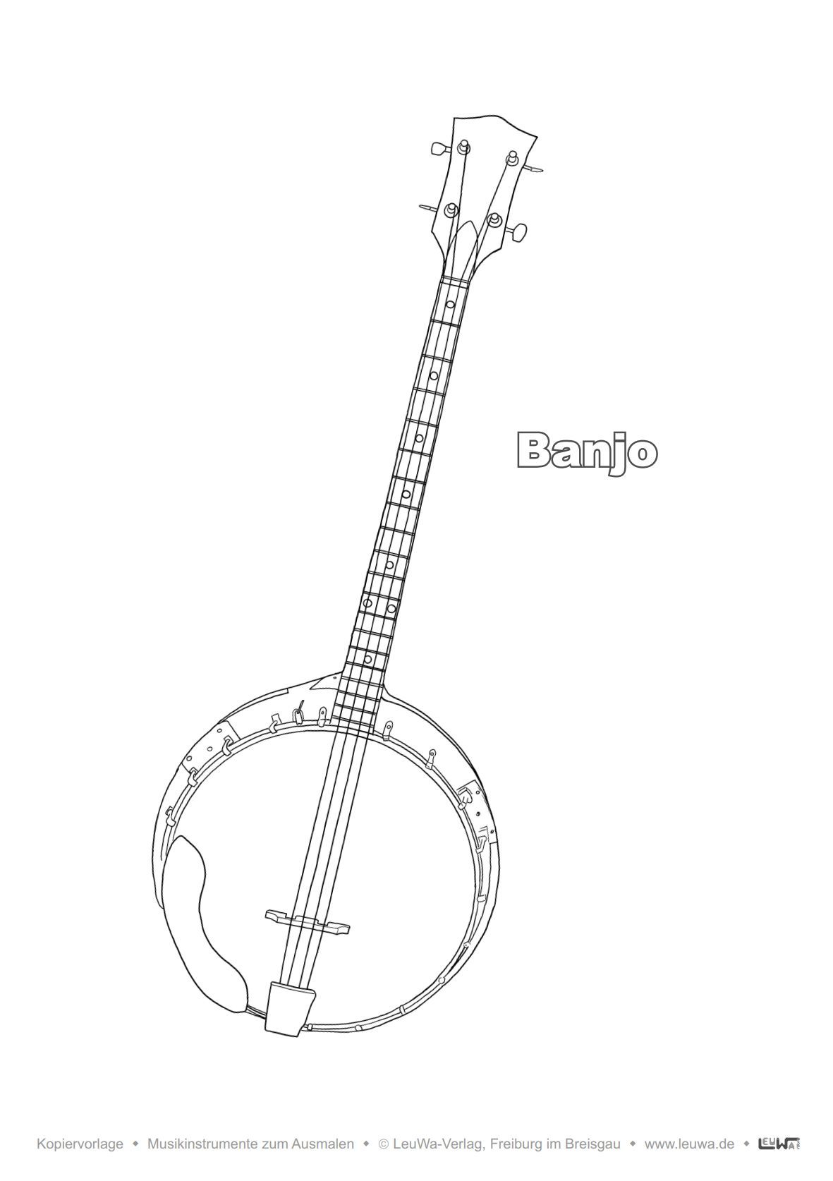 Banjo Ausmalbild Musikinstrument