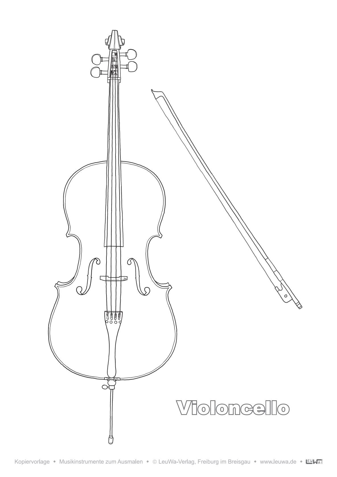 Cello Ausmalbild Musikinstrument