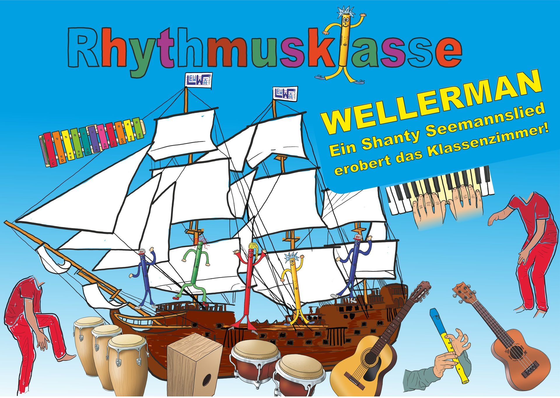Noten für Rhythmusklasse | Wellerman | Segelboot | Grafiken für Piano und Body Percussion