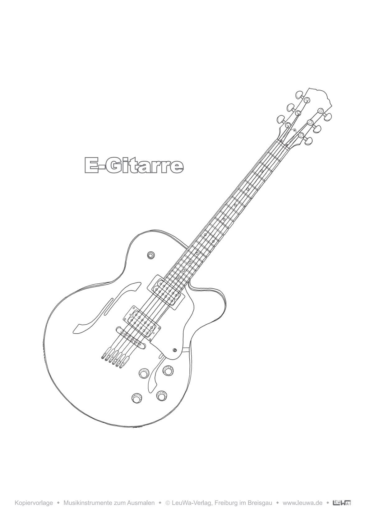 E-Gitarre Ausmalbild Musikinstrument