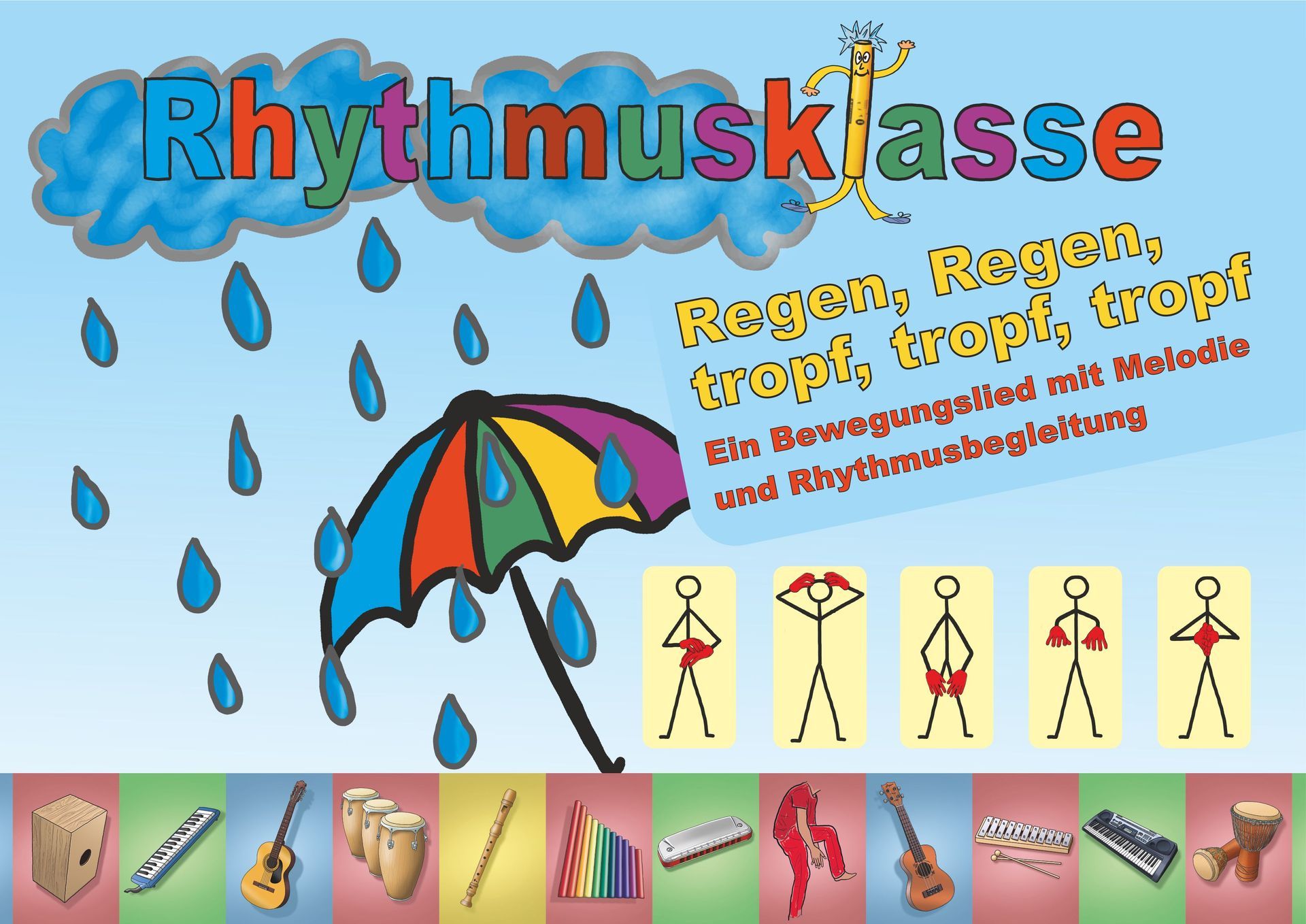 Regen, regen, tropf, tropf, tropf | Bewegungsspiel für die Kita | Reime für Kinder | Musizieren mit Kinder | Body Percussion
