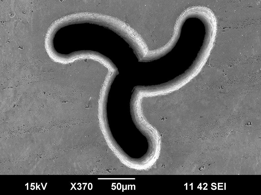 Freiform Lasermikrobohrung Eintrittsseite