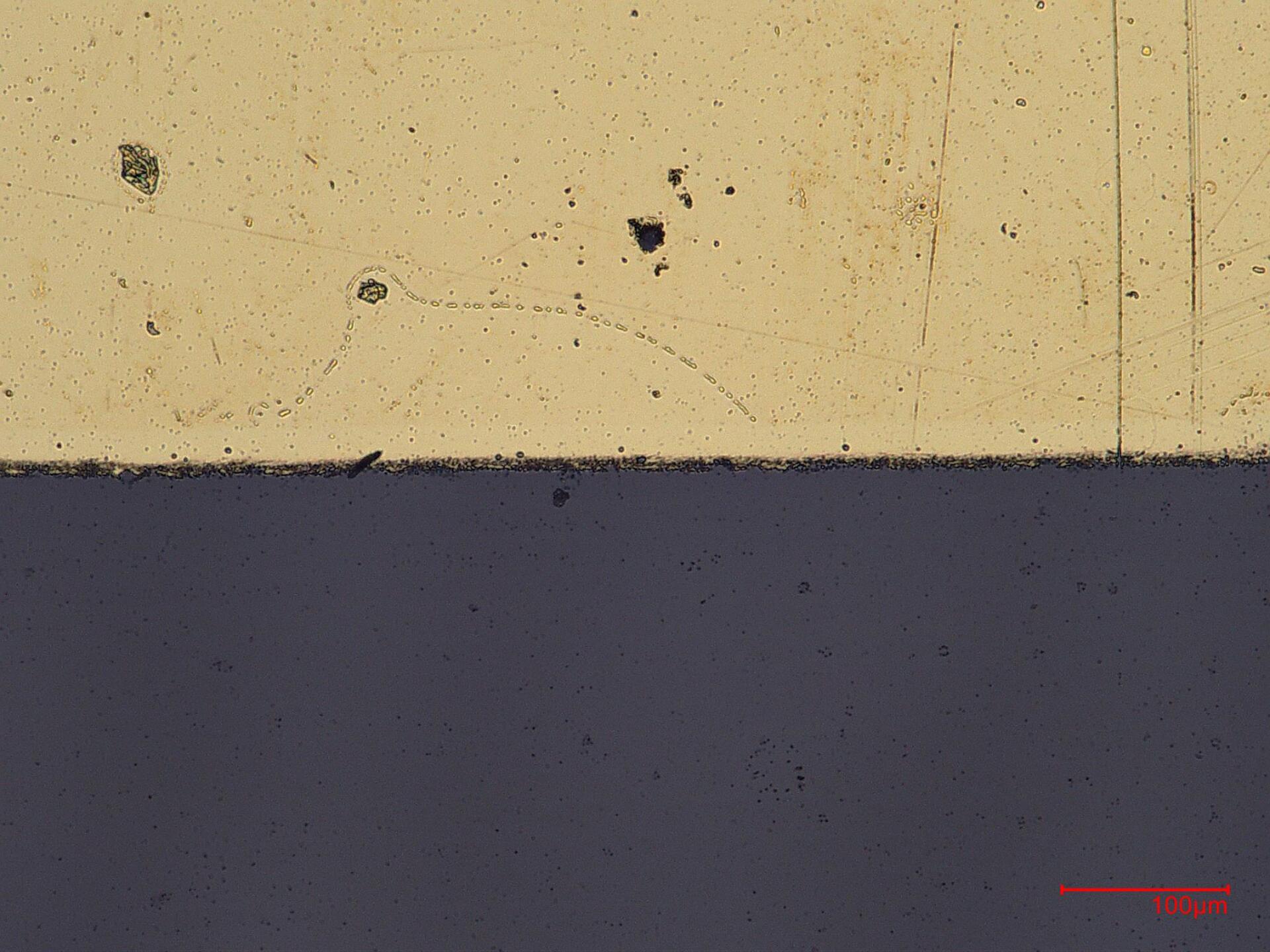 Laserabtrag einer Goldschicht von einem Glassubstrat