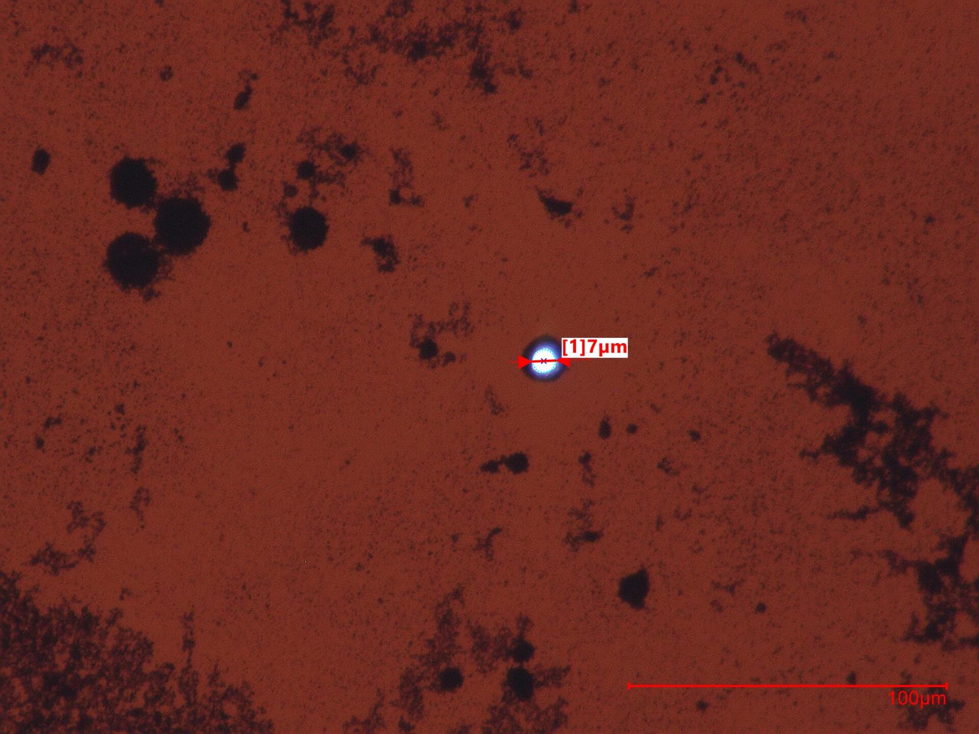 Microhole with a diameter of 7 µm in silicon