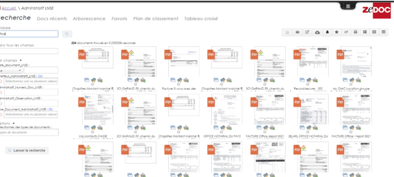 Recherche documents GED ZeDOC