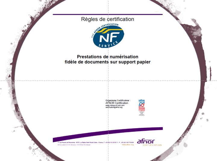 numérisation norme NF544 numérisation norme NF544