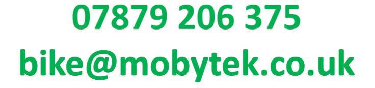 Call 07879 206 375 email bike@mobytek.co.uk booke+service