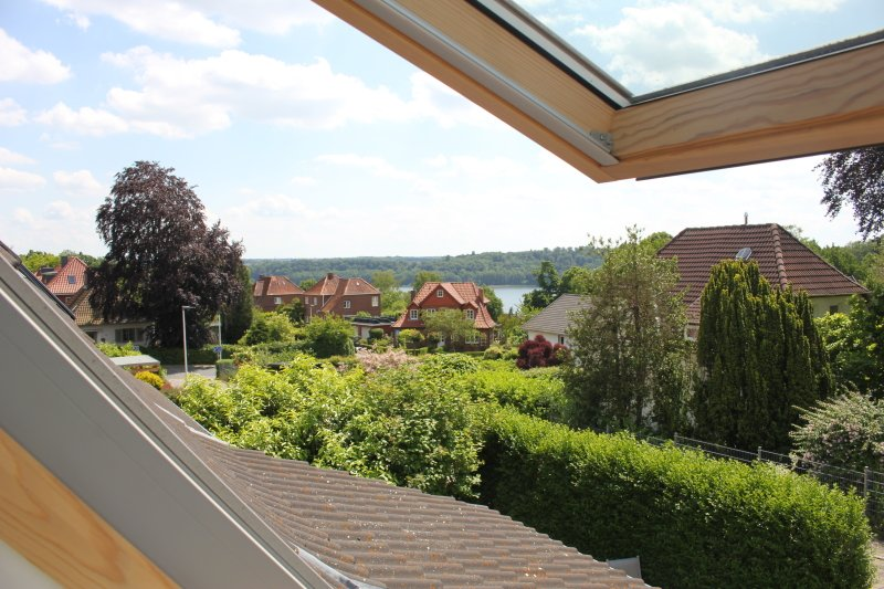 Blick aus dem oberen Schlafzimmerfenster Ferienhaus in Ratzeburg