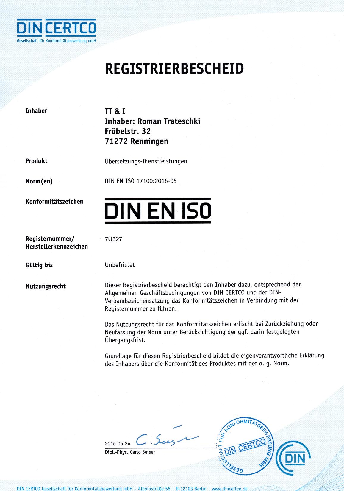 zertifizierte Übersetzer Übersetzen nach DIN-NORM