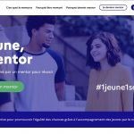 Copie d'écran du site gouvernemental 1 Jeune 1 Mentor