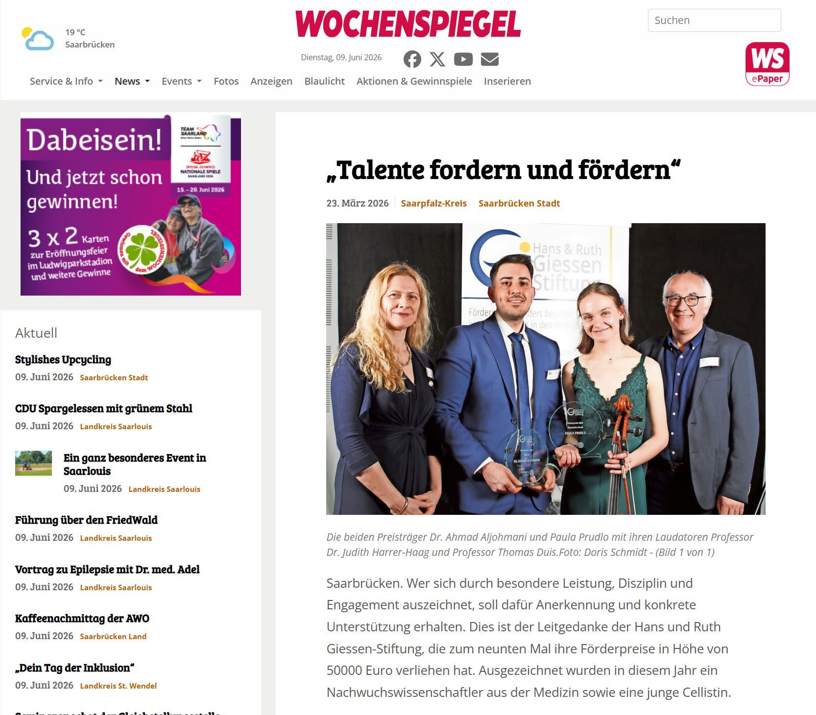 Printscreen des Artikels als Platzhalter