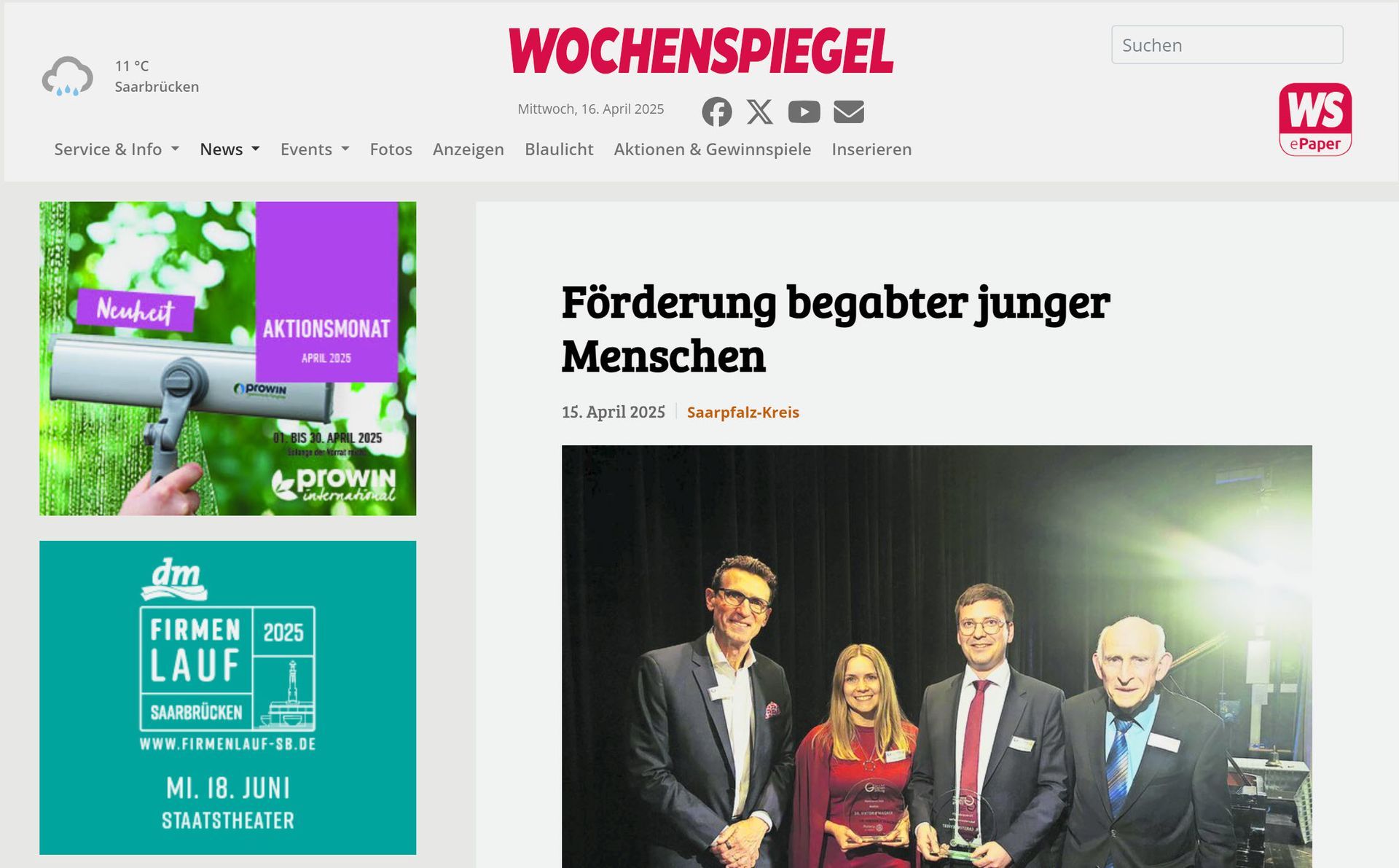 Printscreen des Artikels als Platzhalter