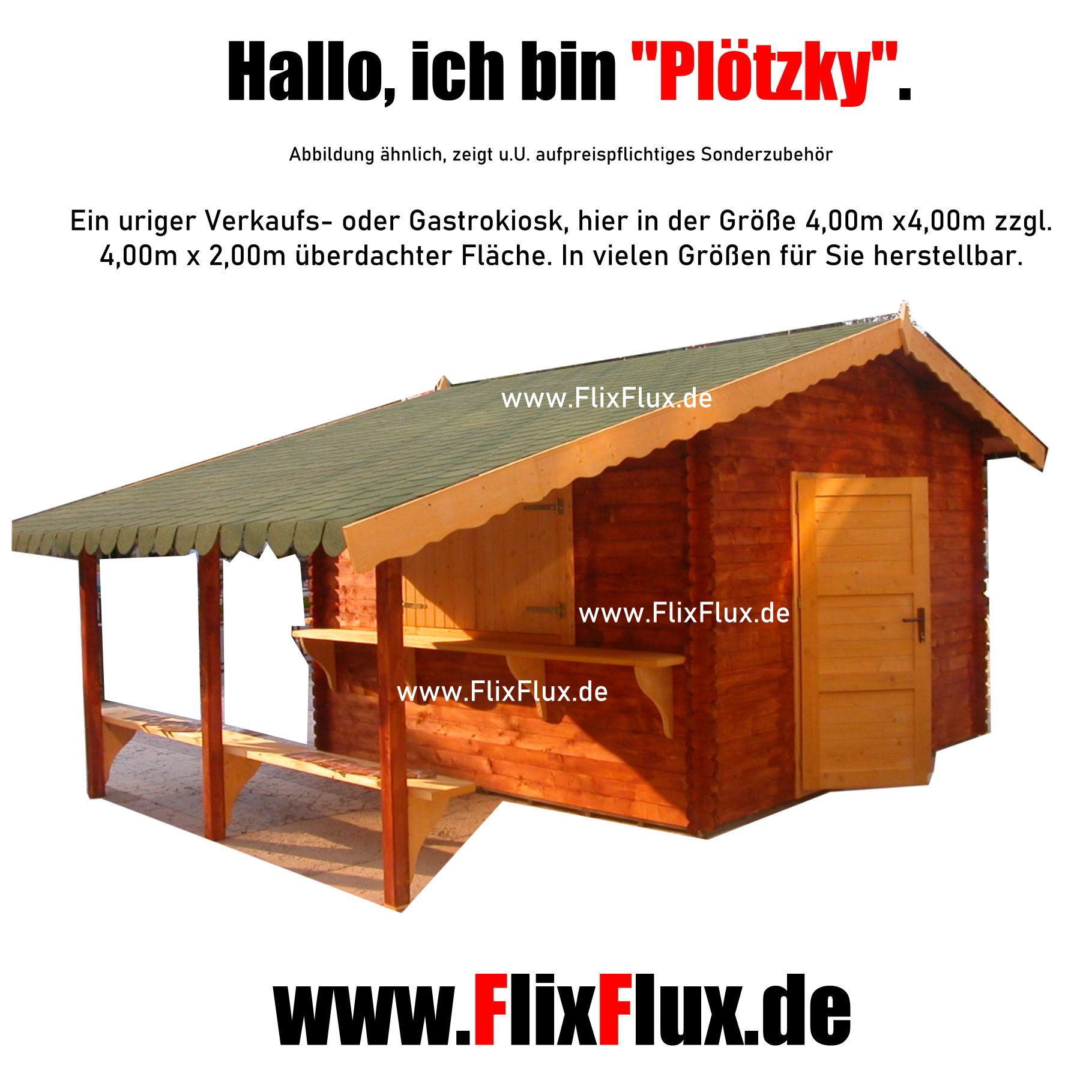 Markthütte Eventhütte Holzhütte Holzkiosk Imbisshütte Kiosk Bausatz