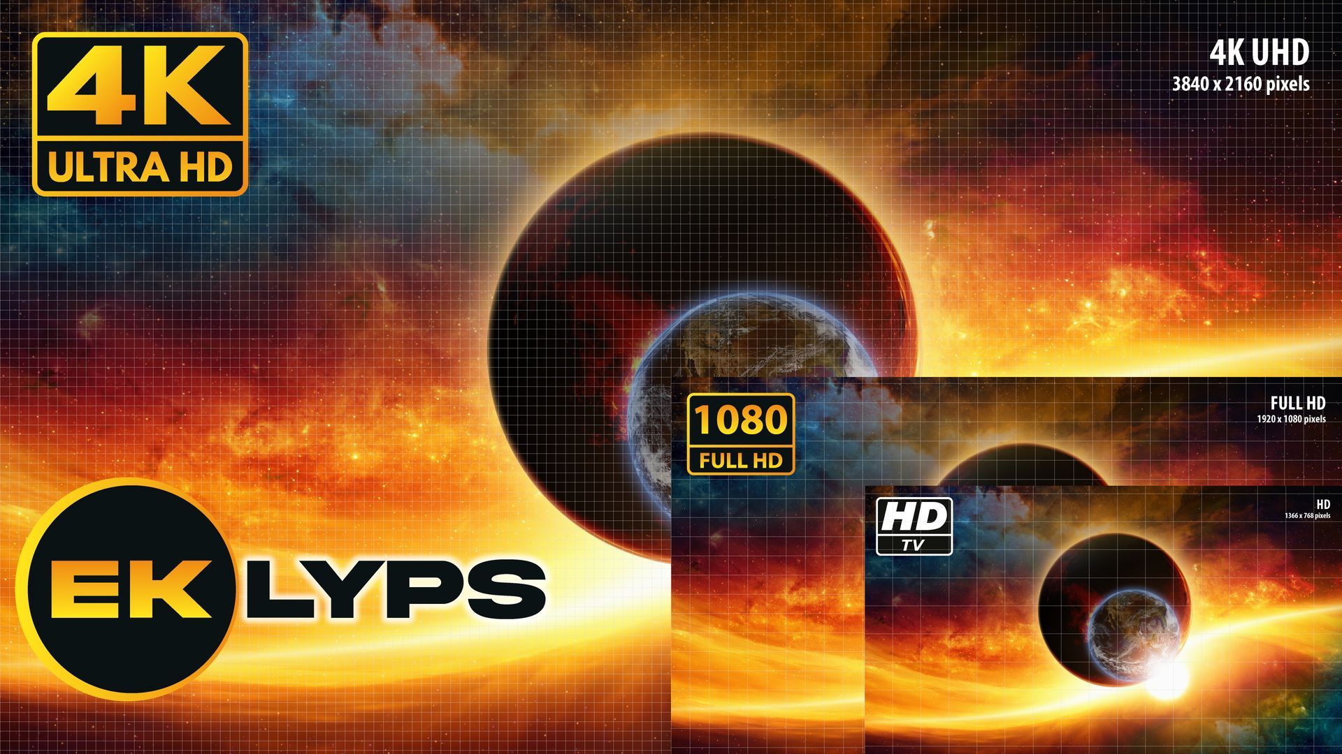 EKLYPS RESOLUTION 4K UHD FULL HD HD TV