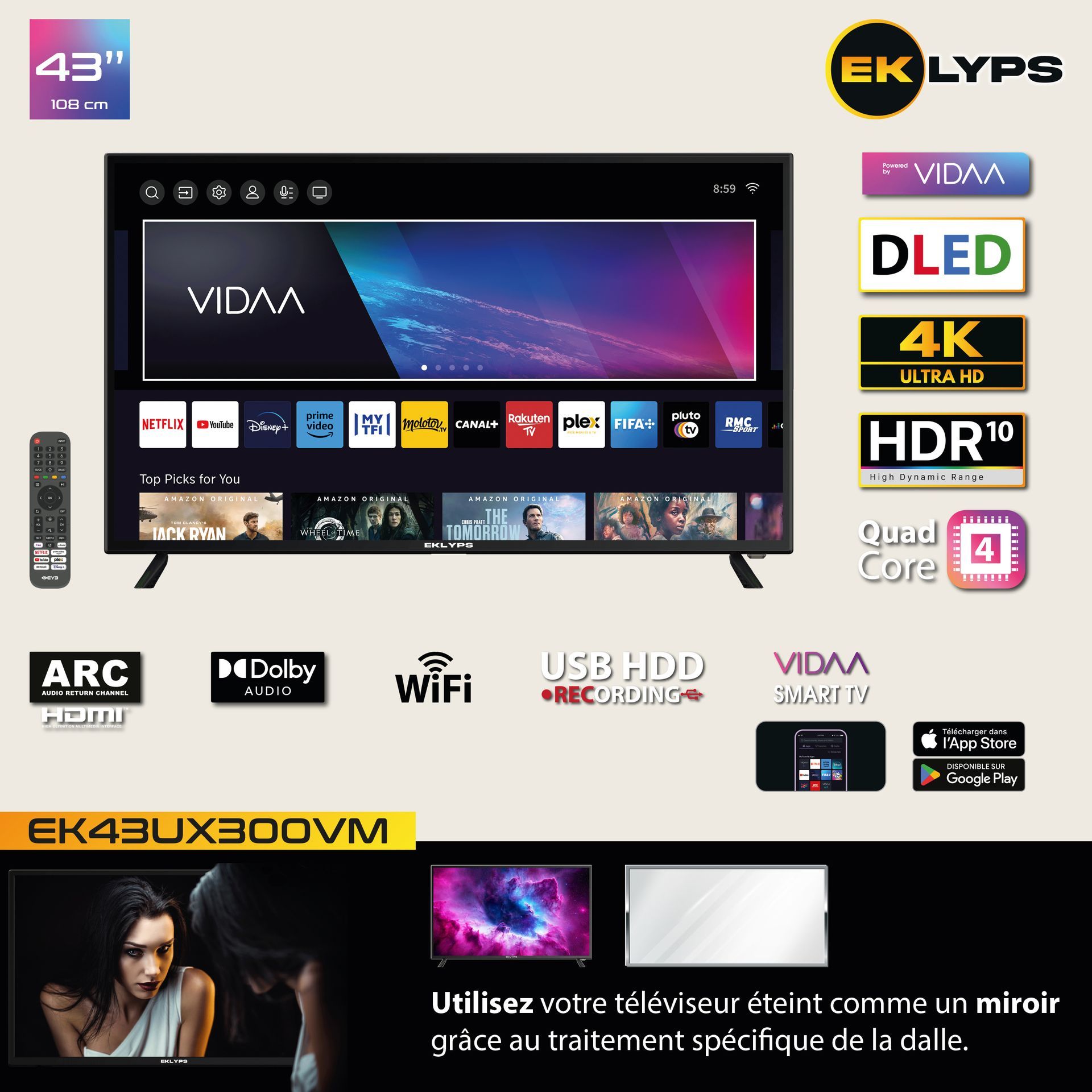 Téléviseur connecté EK70UX310VQ série X310V(Q)