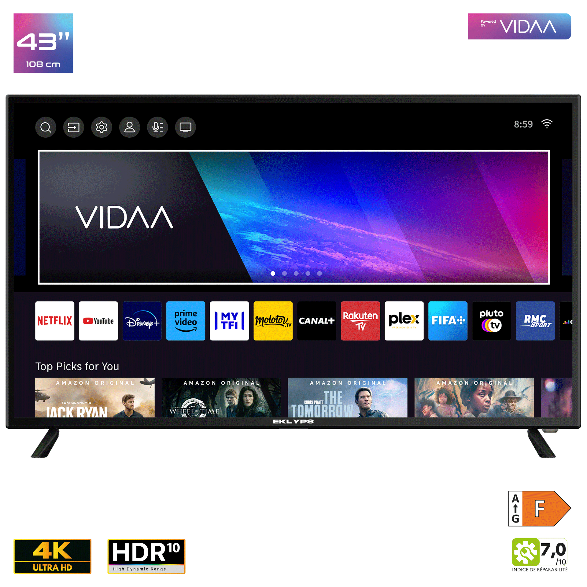 Téléviseur connecté EK43UX300VM série X300V(S)