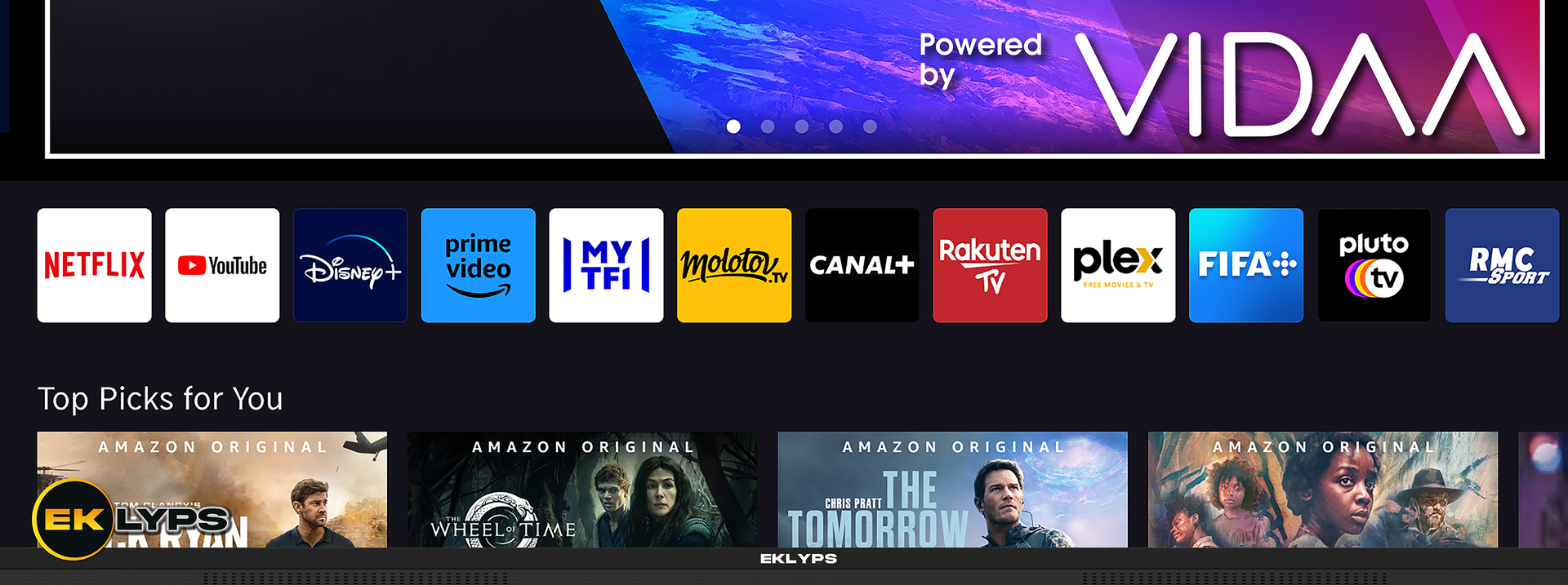 Découvrez une interface fluide et conviviale VIDAA et retrouvez vos applications préférées.
