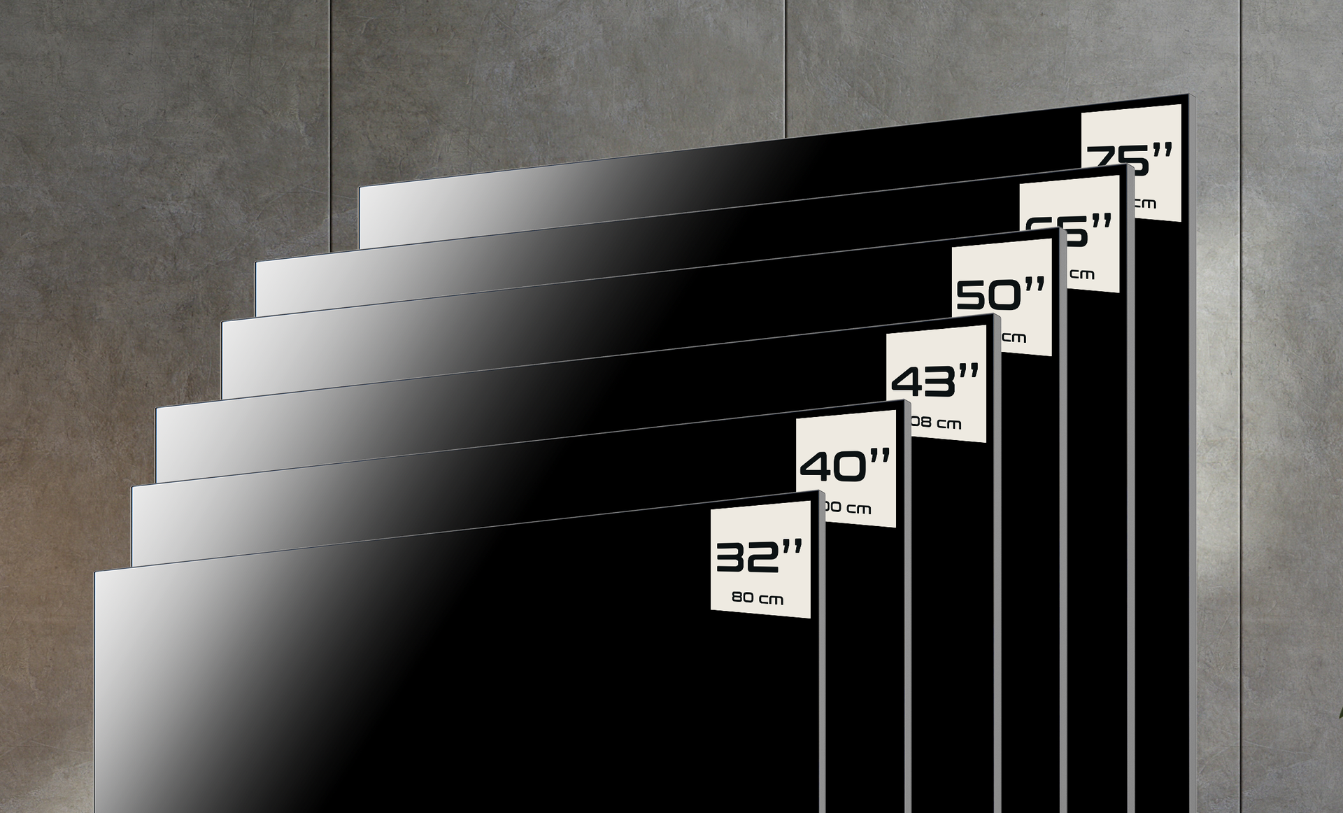 Téléviseurs connectés EKLYPS tailles en pouces