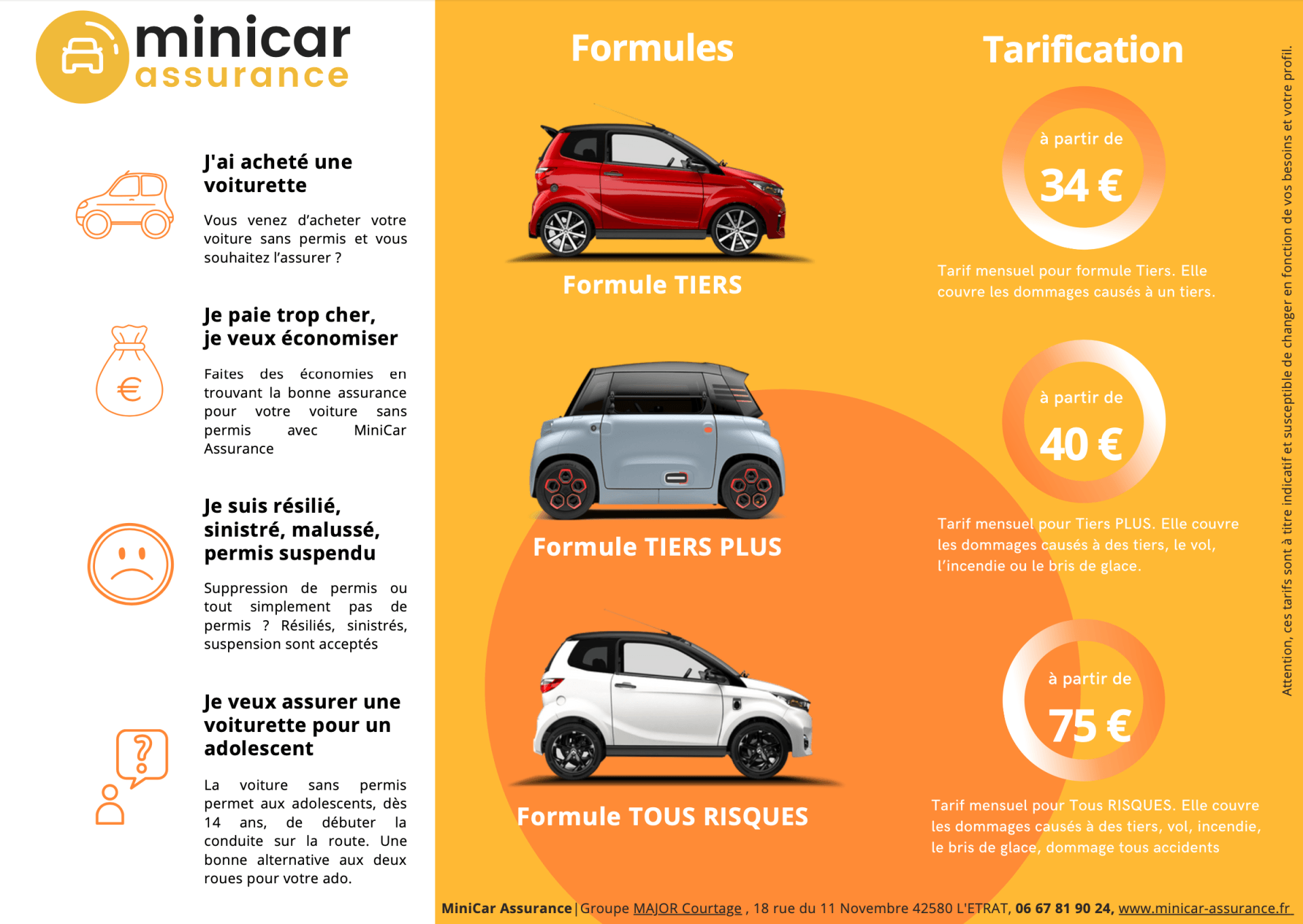 Brochure MiniCar Assurance 2022 Assurance voiture sans permis tarif