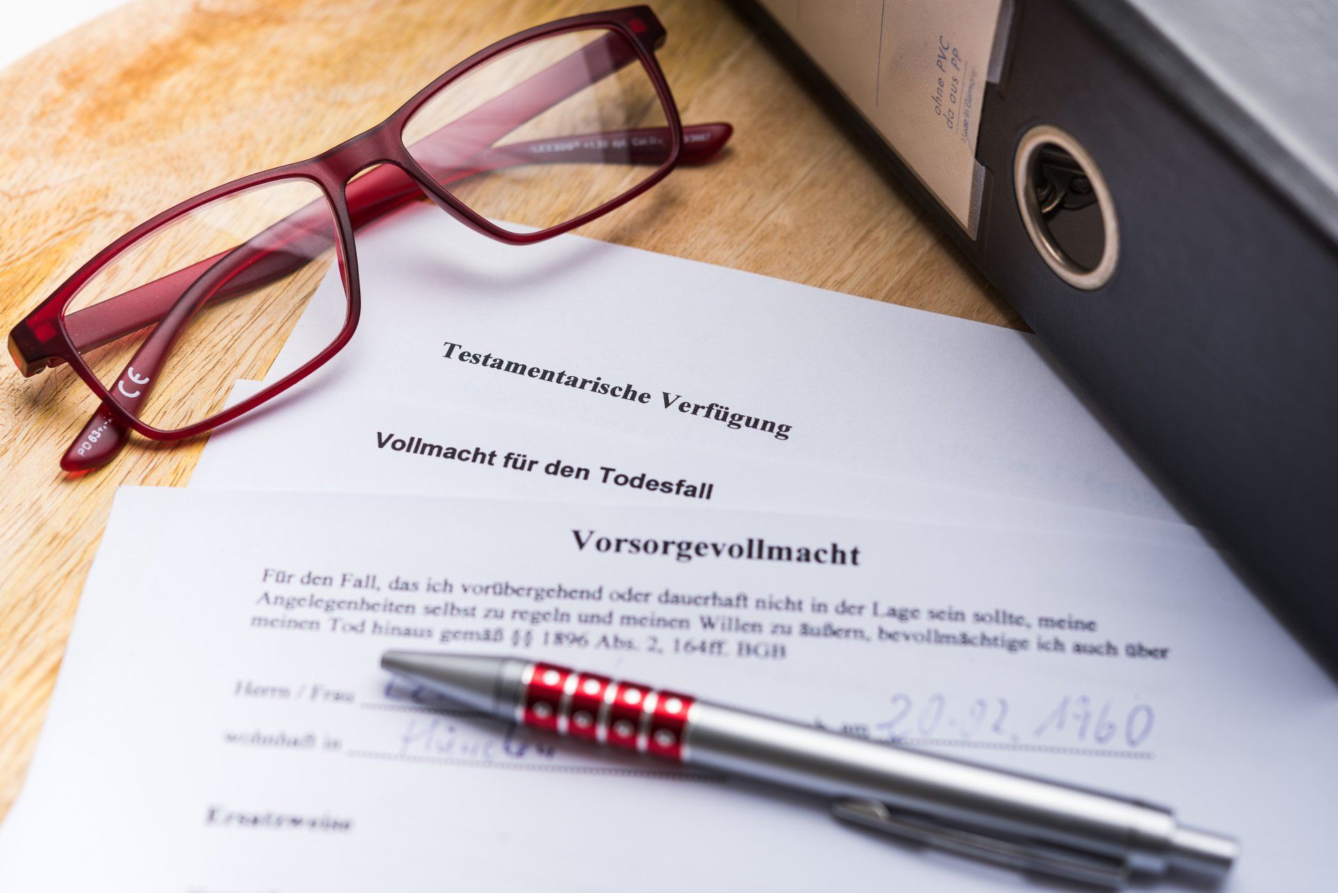 Vorbereitetes Dokument für eine Vorsorgevollmacht Vorbereitetes Dokument für eine Vorsorgevollmacht