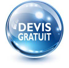 logo devis gratuit unscrit dans un ballon bleu