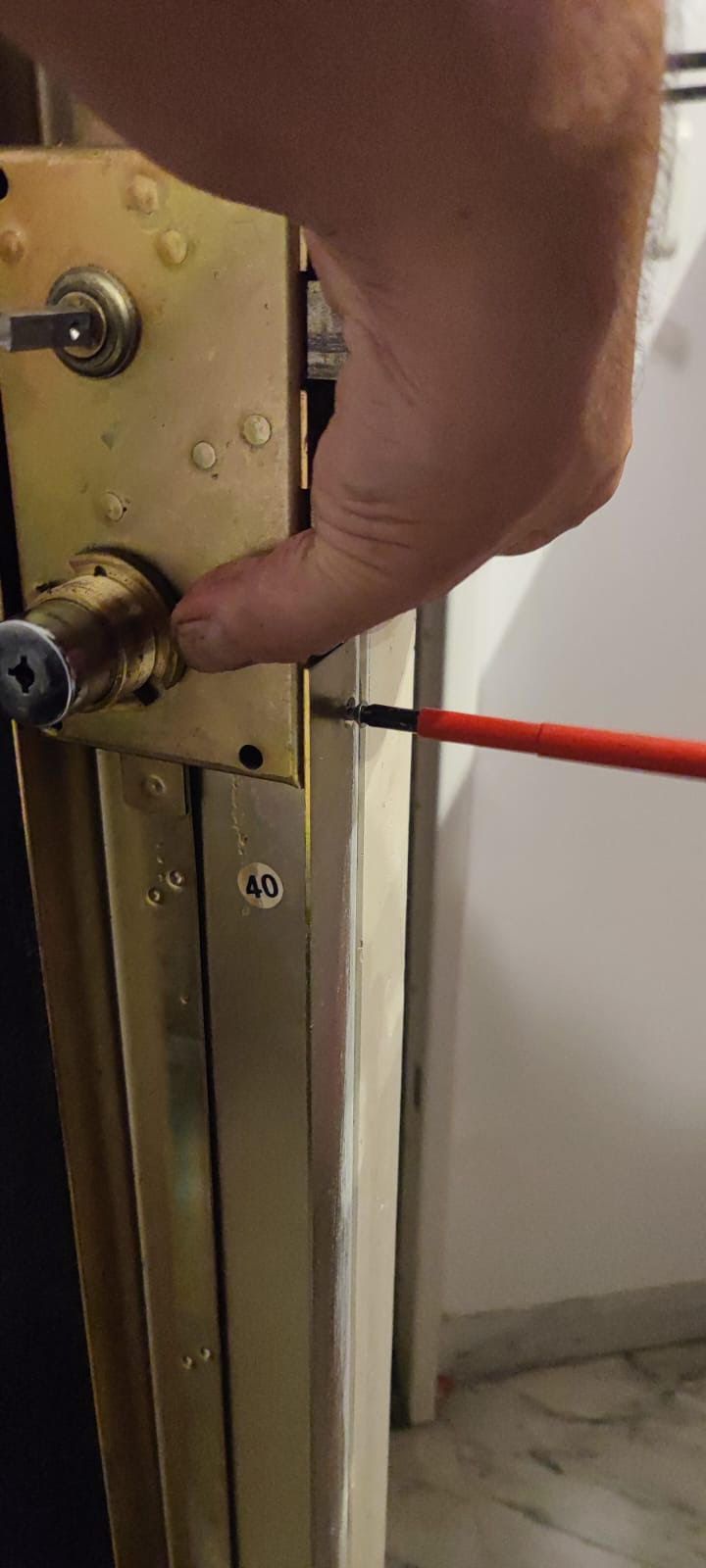 Remise en place aprés la réparation de la serrure carénée Bricard ce dépannage de serrurerie est effectuépar SSD serrurier au grau du roi