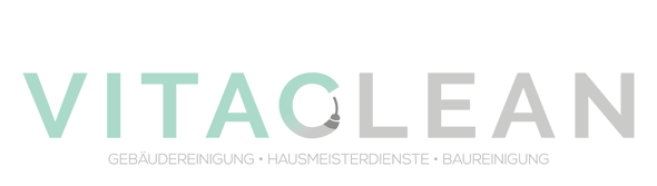 Das Logo der Vita Clean gebäudereinigung aus Heidelberg. Im Logo ist der Schriftzug Vita Clean zu lesen, darunter sind einige unserer Leistungen aufgeführt. dazu zählen Gebäudereinigung, Hausmeisterdienste und die Baureinigung.