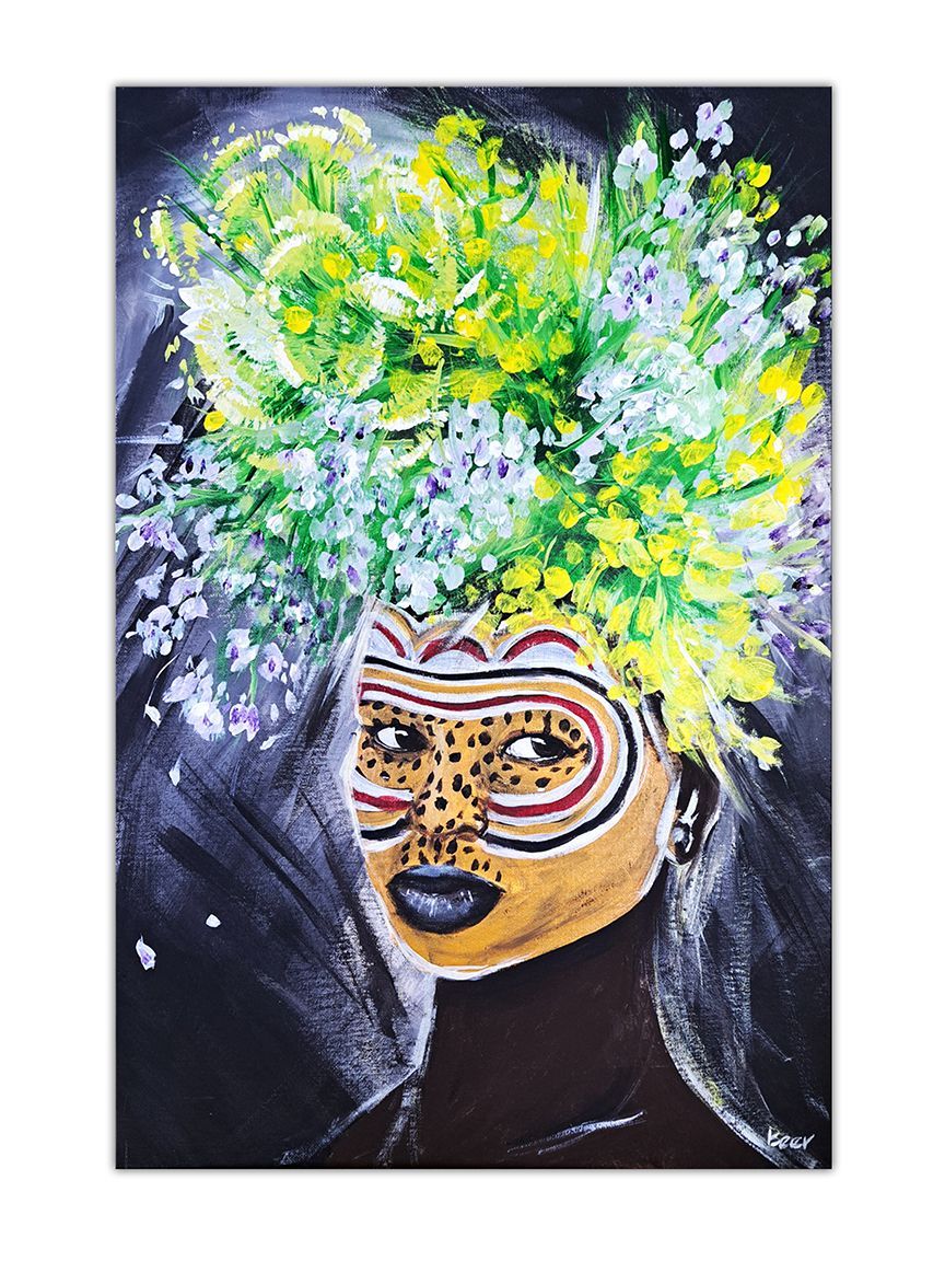 Acryl Original von Anna Beer – Frau, handgemalt