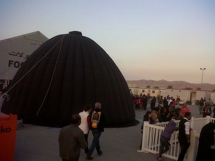 Science Dome UK planetarium at outdoor event  for international air show festival  in Bahrain .