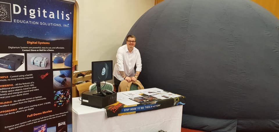 Presenter of Science Dome UK at a conference of the  British Planetaria Association BAP in Newcastle with a planetarium on the site.