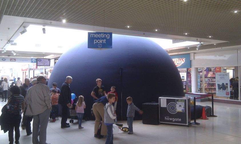 Science Dome UK planetarium set up inside the Howgate Shopping Centre, Falkirk, Scotland.