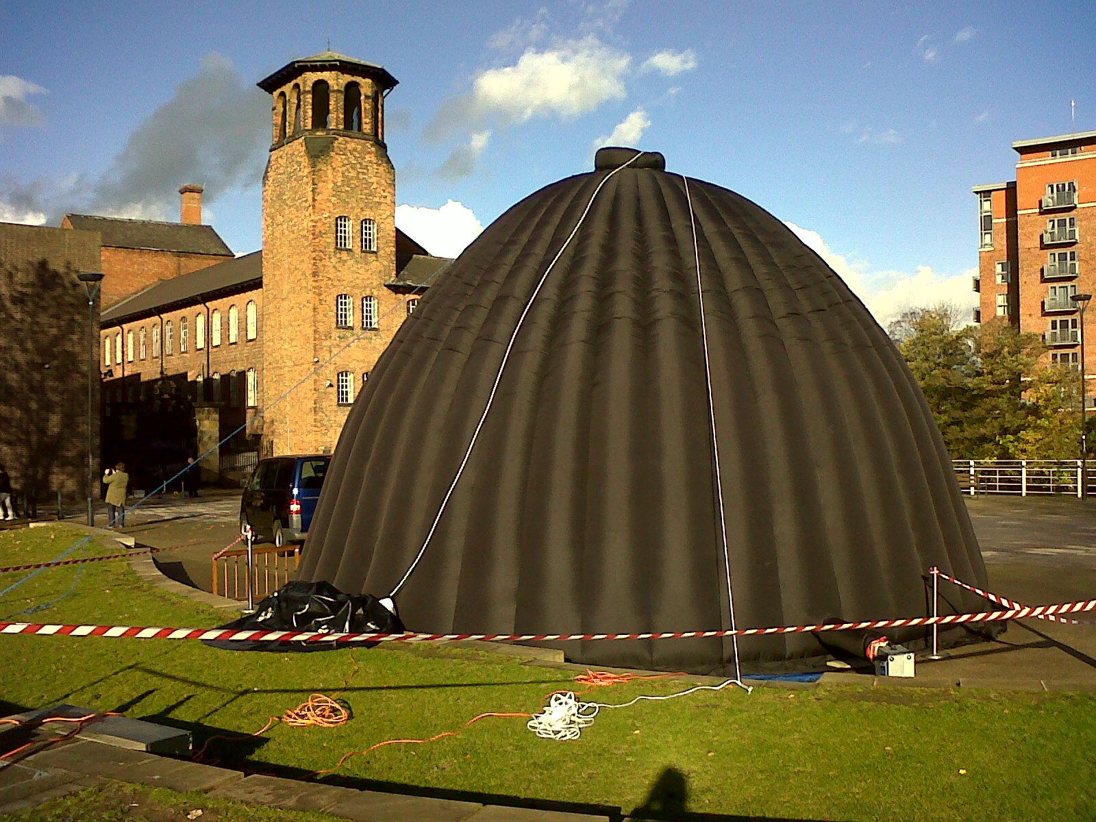 Science Dome UK planetarium set up outside the Silk Mill Museum in Derby.
