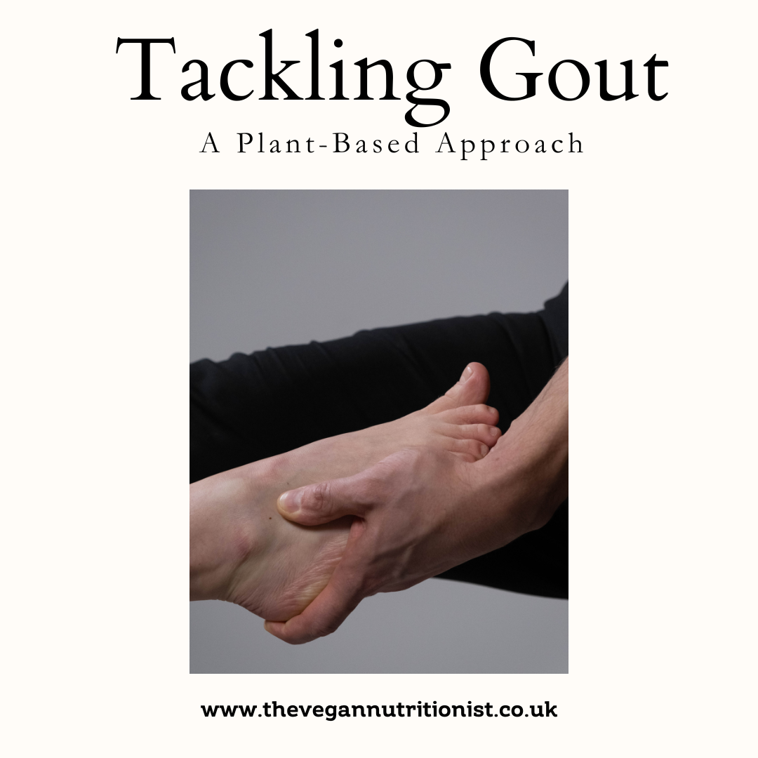 tacking gout photo with a hand cradling a foot