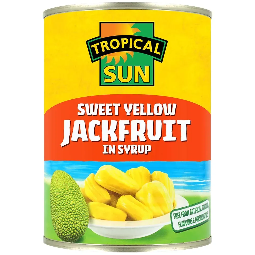 sweet ripe yellow jackfruit in syrup