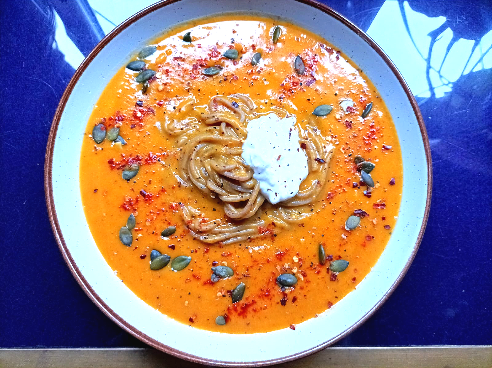 Pumpkin noodle soup