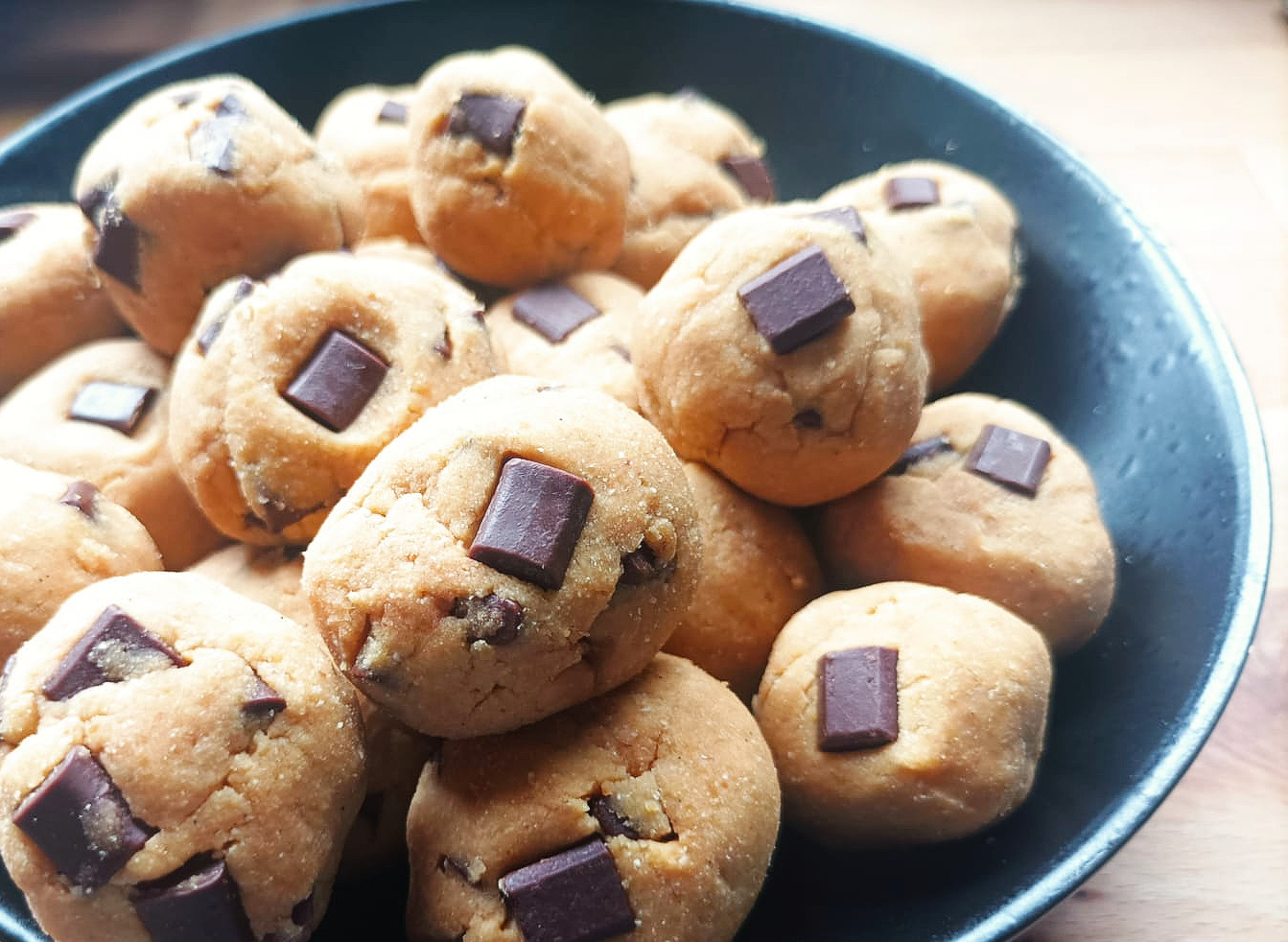 cookie dough balls on a plate