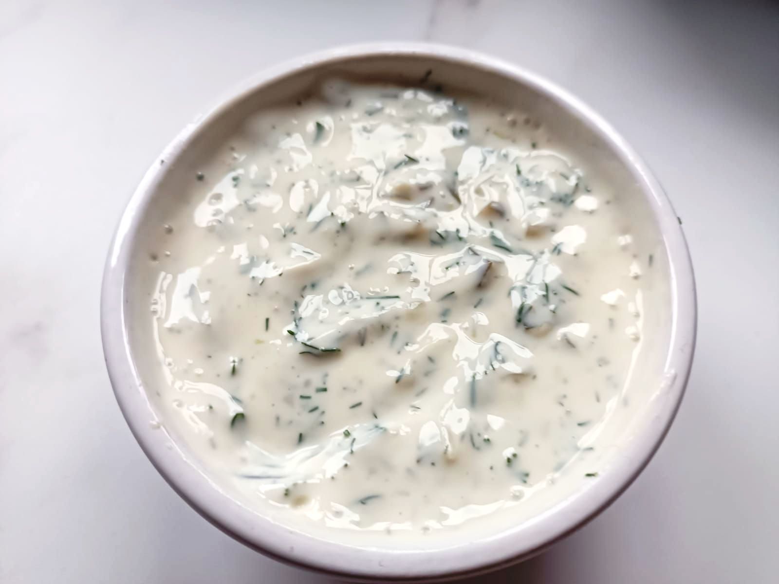 Dill pickle dip in a bowl