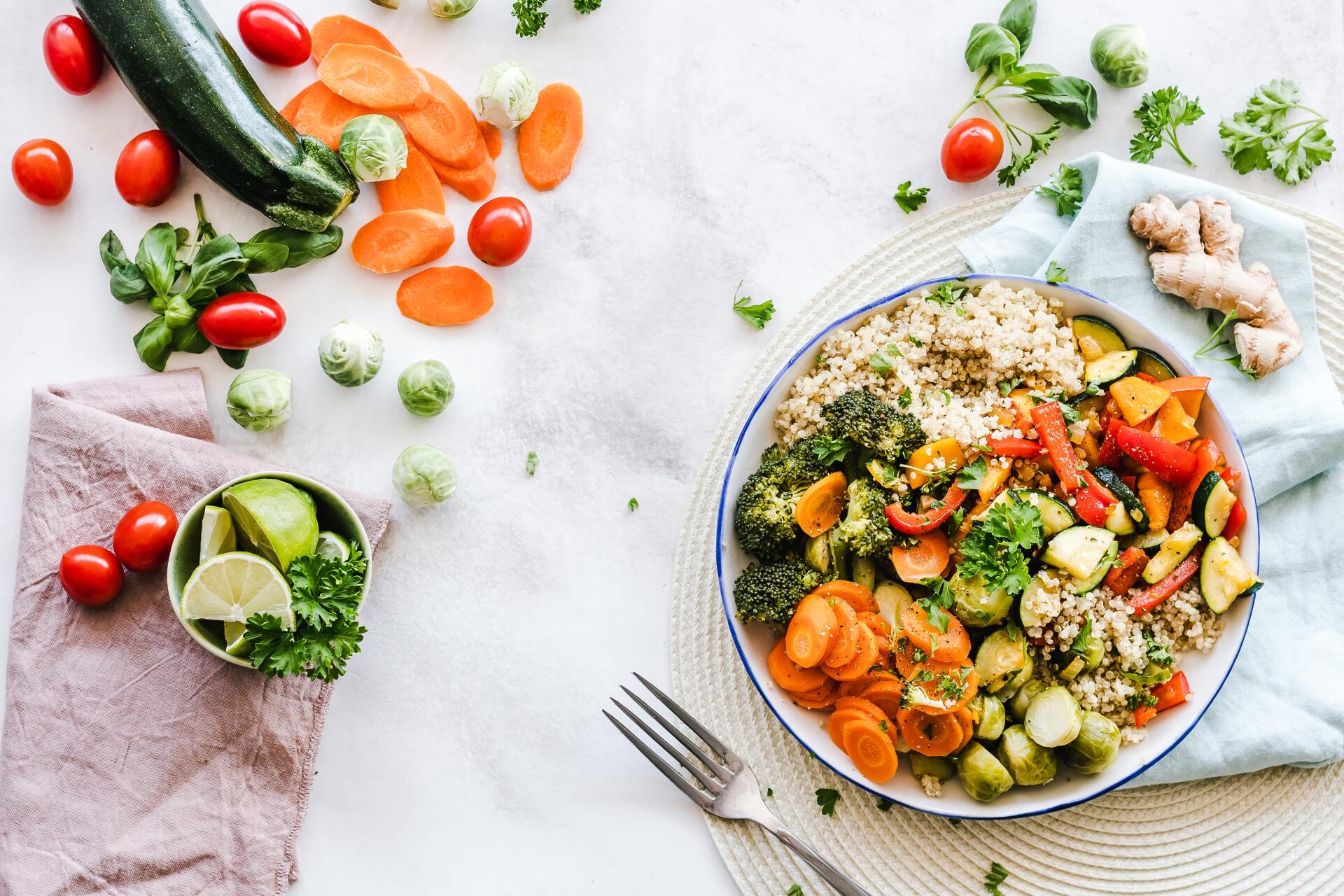 grain salad with lots of vegetables