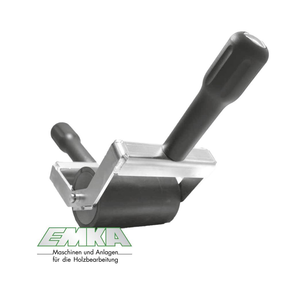 für einen gleichmäßigen Druck auf Laminatplatten, Furniere und dergleichen bei der Beschichtung von ebenen Oberflächen wie Platten Andruckrolle X-Presse