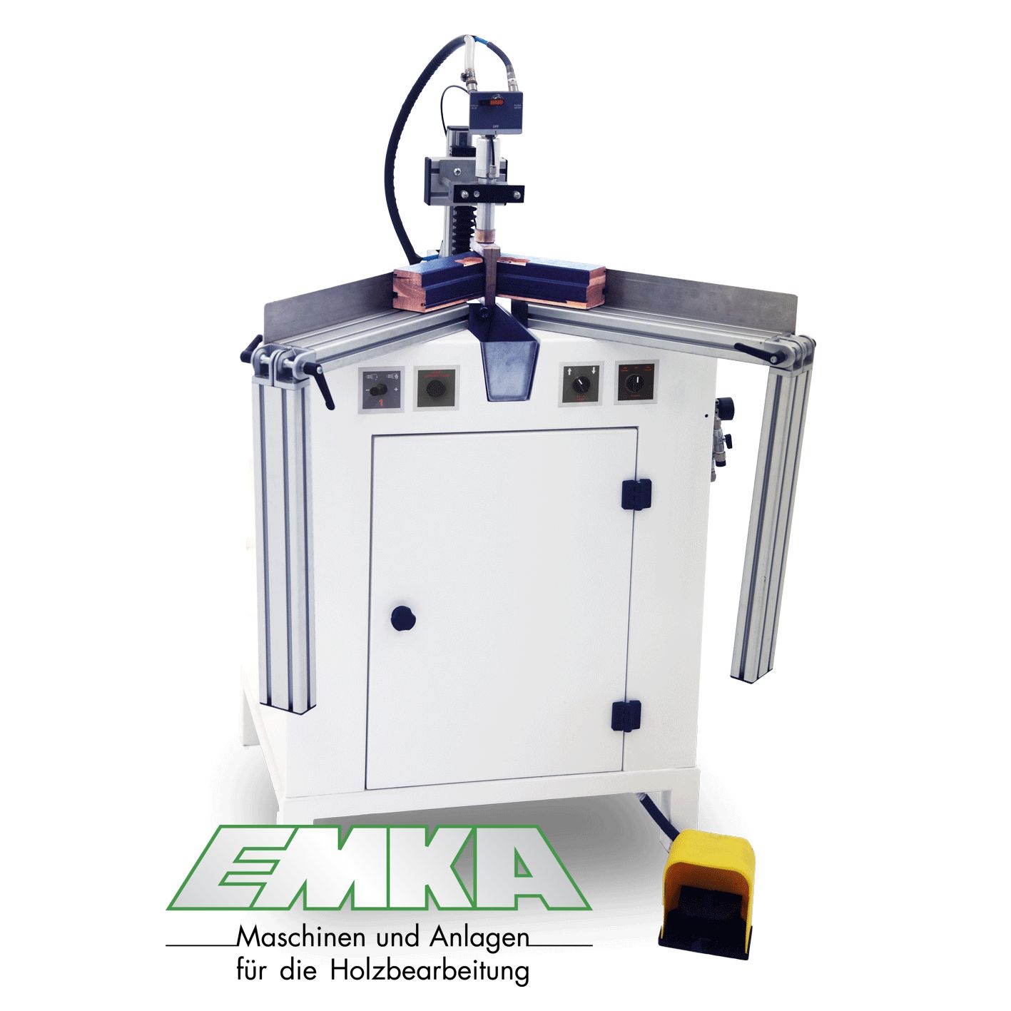 PIZZI TWIN Leimauftragsmaschine für 45-Grad-Verbindungen und beliebige andere Winkel. PIZZI TWIN Leimauftragsmaschine für 45-Grad-Verbindungen und beliebige andere Winkel.