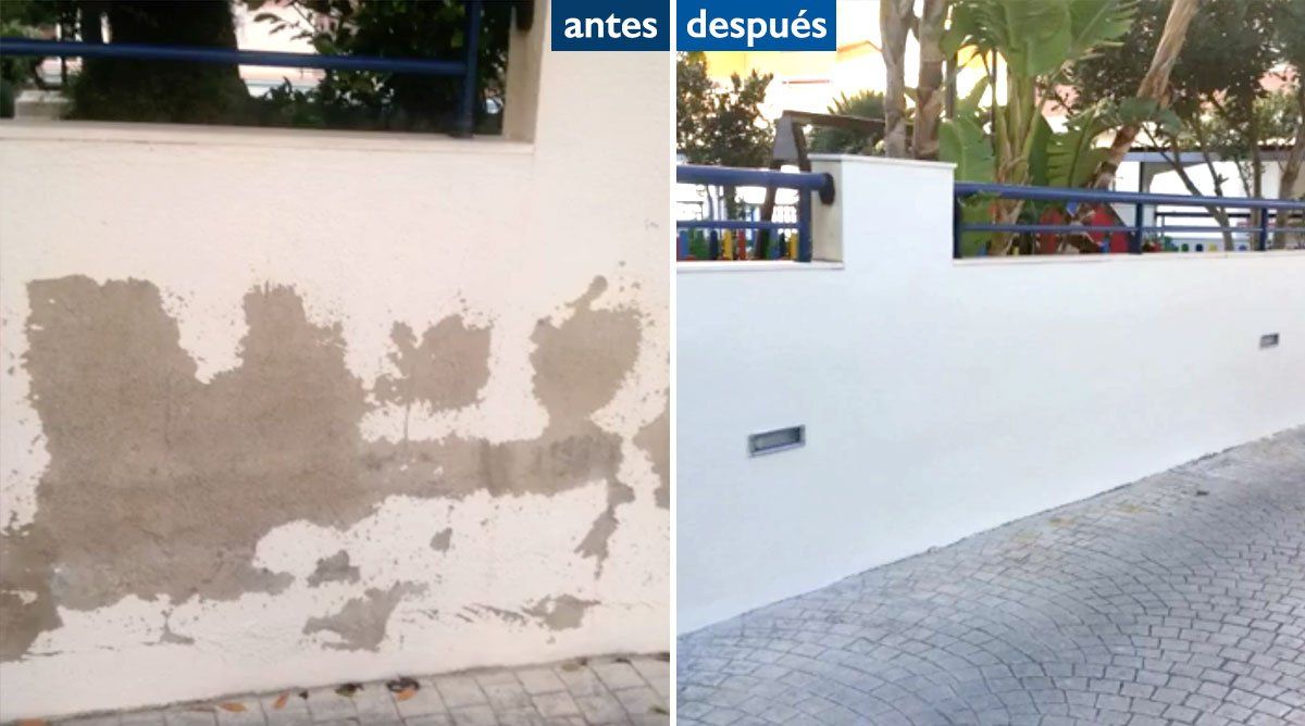 Trabajos de pintura Tarragona antes y después pared Trabajos de pintura Tarragona antes y después pared