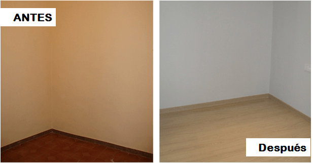 Trabajos de pintura Tarragona antes y después piso