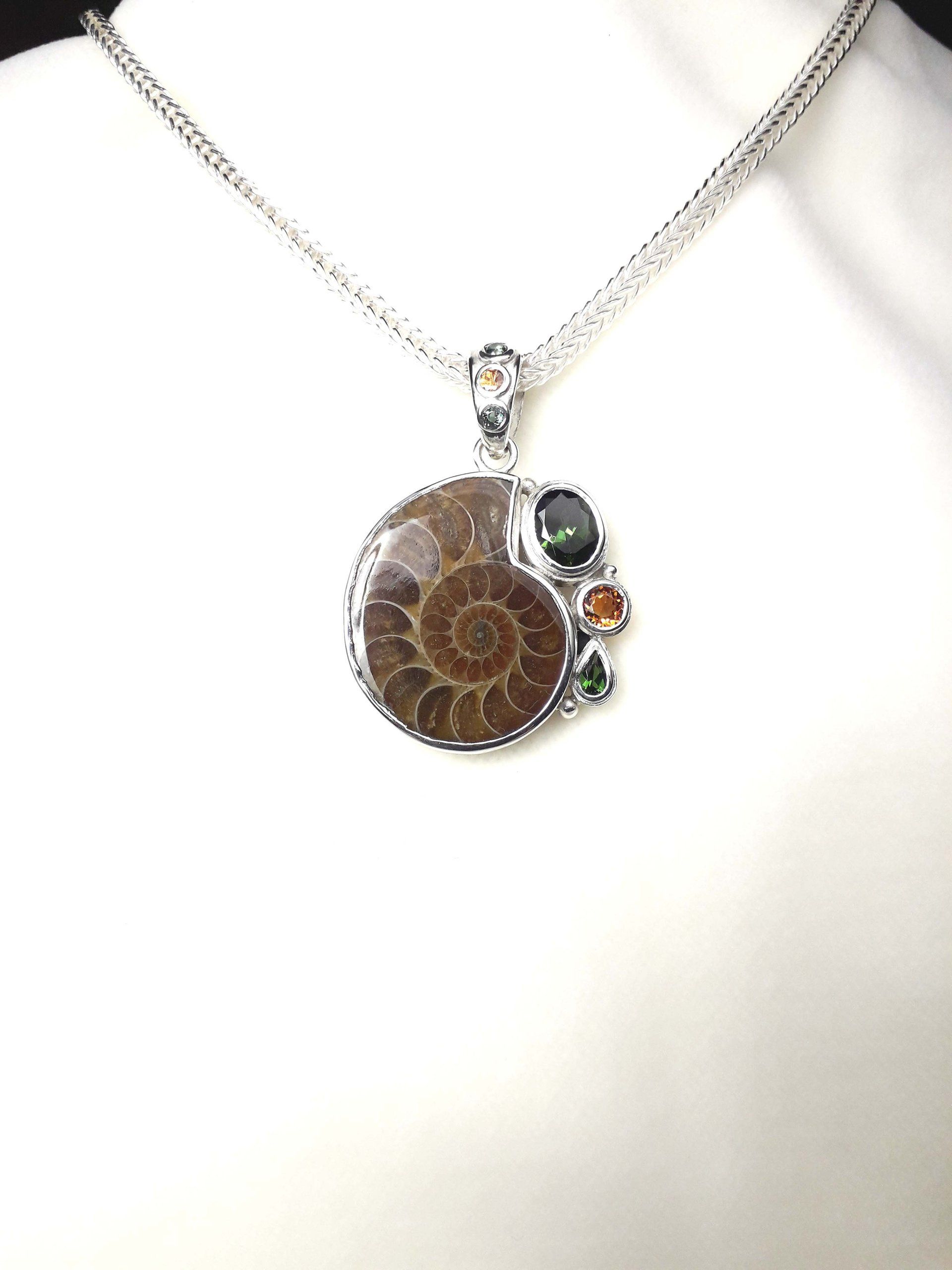 Anhänger Silber Turmalin Citrin