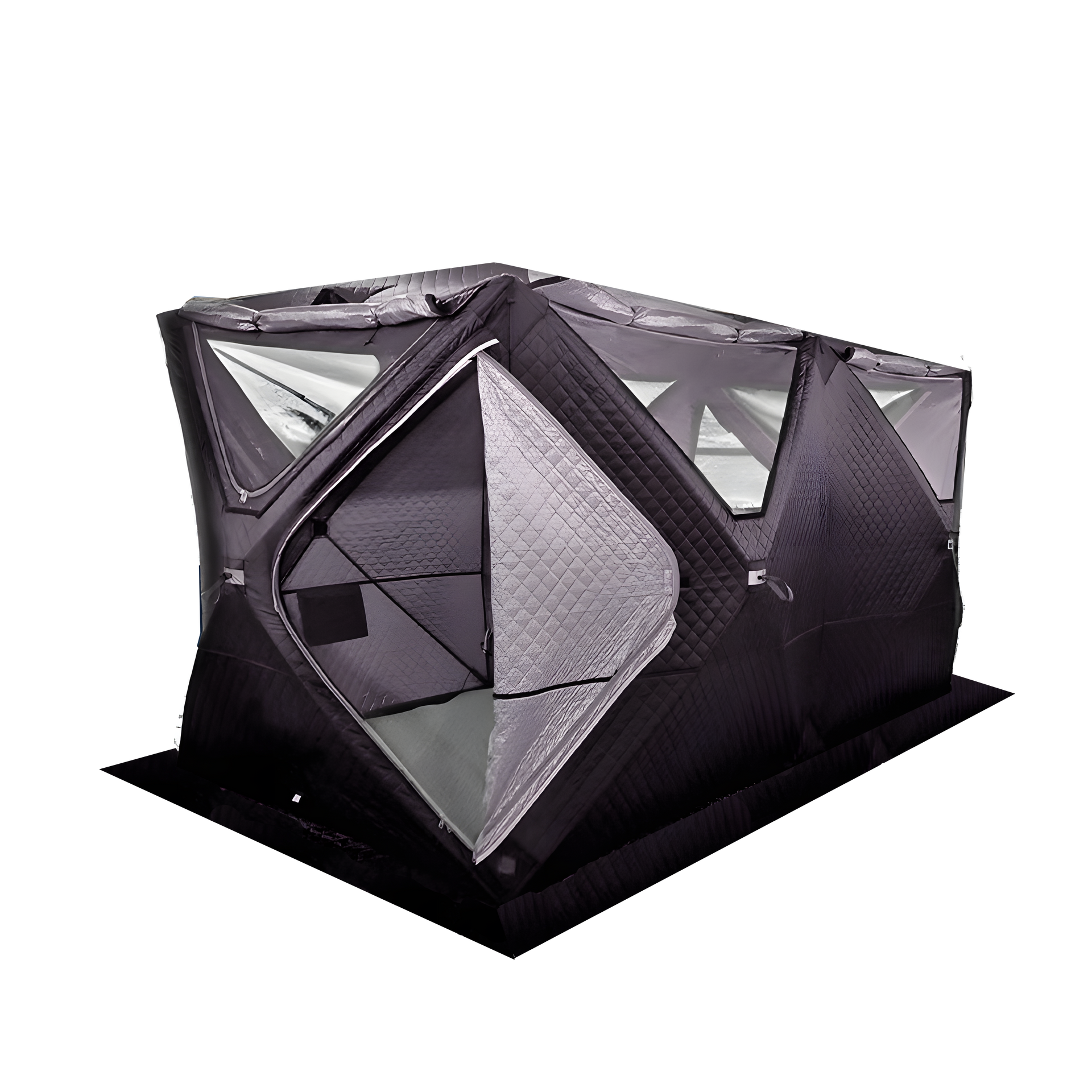 Belastbares Saunazelt als großes Winterzelt mit Fenstern