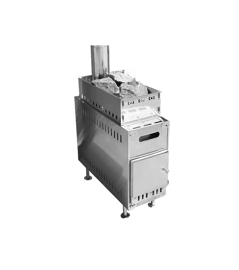 robuster mobiler Zeltofen aus Edelstahl zum Saunieren, Heizen und Kochen. Zeltofen Saunaofen TEGJÄR