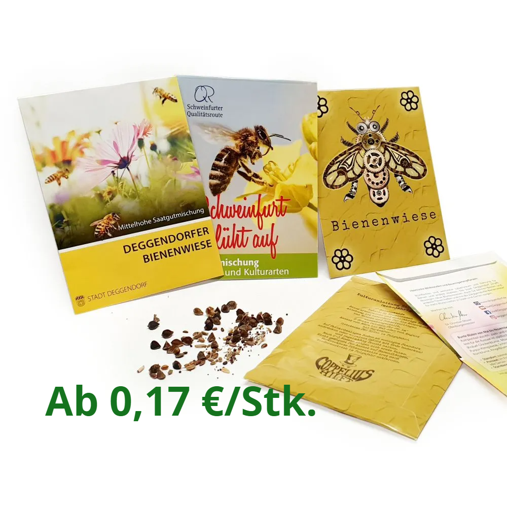 Beispiele verschiedener gedruckter Samentütchen